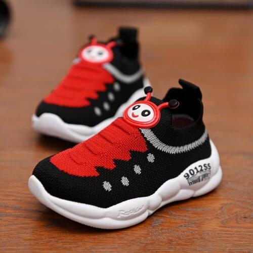 Kids Shoes Boys Running Sport Shoes Cartoon Caterpillar Baby Toddler Children Sneakers Girls Breathable Knit Socks Casual Shoes