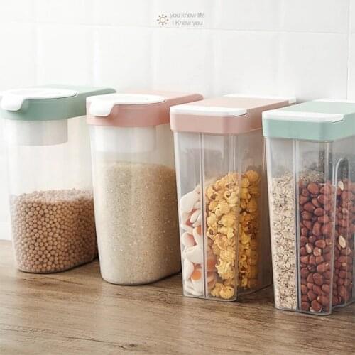 Home Storage Kitchen Food Storage Box Food Container Grain Tank Cereal Dispenser Box Nut Jar Rice Dried Fruit Noodle Container