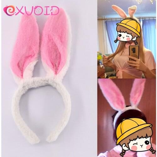 EXVOID Headband Sex Toys for Couples Role Play Costume Lovely Rabbit Bunny Ears Plush Hair Band Sex Shop Soft Hairband 3PCS