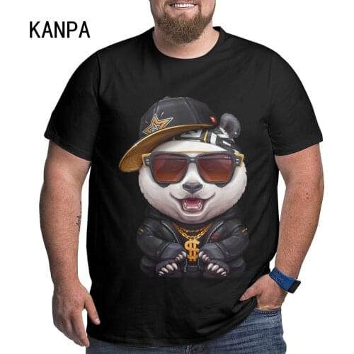 Fashion Men Plus Size T Shirts Printing Panda Mens Oversized T-shirt Short Sleeve Breathable Tops Tee Summer Large Loose Tees