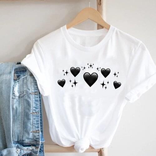 Women Casual Star Love Geometric Cute Valentines Day Spring Summer Fashion Clothes Print Tee Top Tshirt Female Graphic T-shirt
