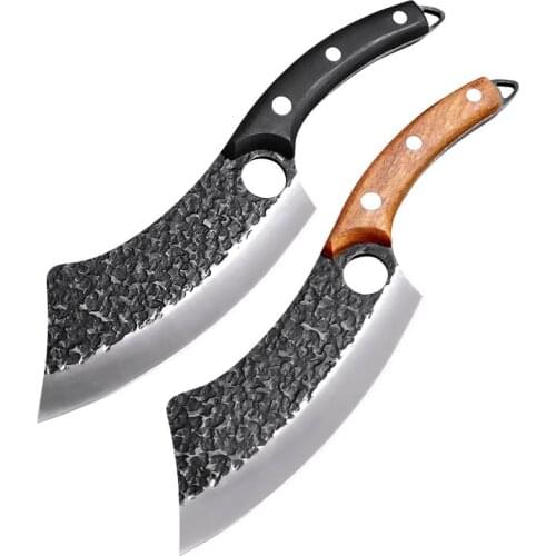 Stainless Steel Forged Kitchen Knife Meat Fish Vegetable Meat Cleaver Chef Knife with Finger Hole Slice Butcher Knife