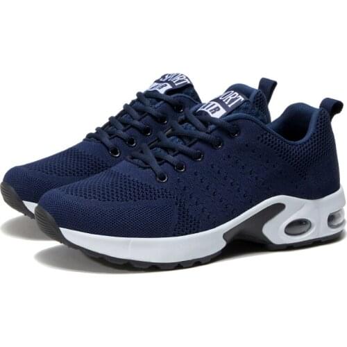 Men Air Cushion Sneakers Breathable Running Shoes Men Women Outdoor Fitness Sports Shoes Female Lace-up Casual Shoes Big Size 44