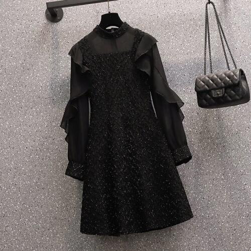 Discount shop counters removed ark dress tail cargo clearance Hepburn spring wind show thin woman long-sleeved dress