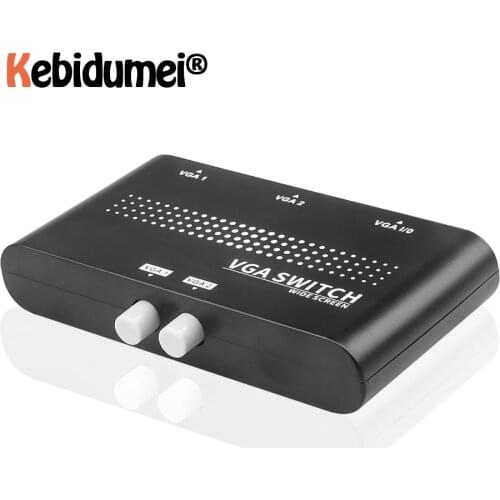 2 In 1 Out Mini 2 Port VGA Selector Box VGA/SVGA Manual Sharing Selector Switch Switcher Box VGA Switch Latest For LCD PC