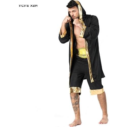 Man Halloween Boxer Suit Costume Sportswear Cosplay Carnival Purim Parade Masquerade Masked Ball Nightclub Role Play Party Dress