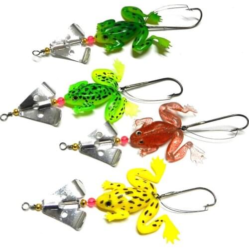 4pcs/lot frogs Fishing Lure Set Rubber Soft Fishing Lures Bass SpinnerBait spoon Lures carp fishing tackle pesca Random color