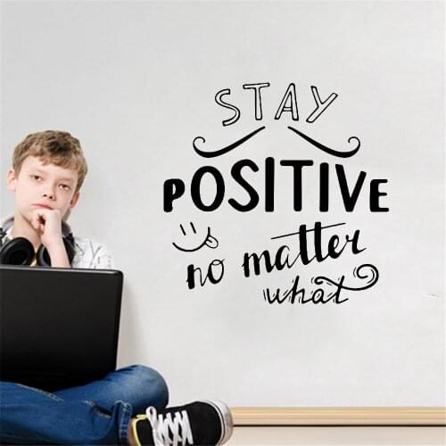 Teamwork Words Business Stay Positive No Matter What Decals Office Decoration Wall Art Murals Vinyl Poster ov162