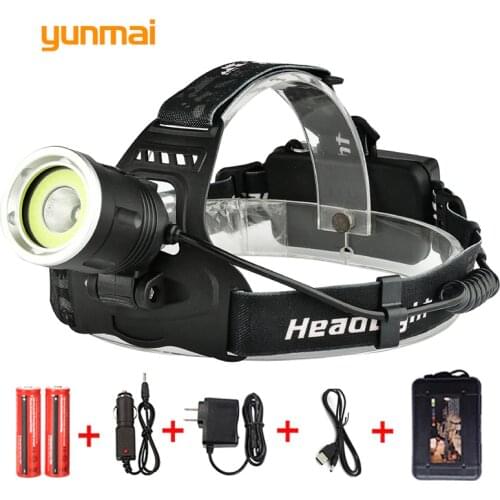 Yunmai lumen Led Headlamp 4 Mode USB Headlight NEW XML T6+COB Waterproof Head Lamp Torch Lantern Fishing Hunting Light