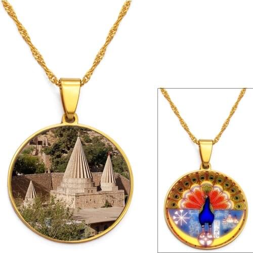 Yezidi Lalish Pendant Necklaces the Holiest Temple of the Yazidis for Women Men Girls
