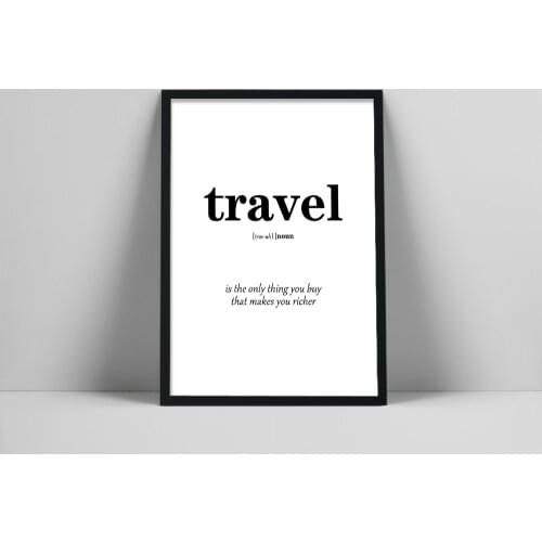 Travel Definition Print, Travel World Art, affiche typo, travel poster, word printable, home wall decor