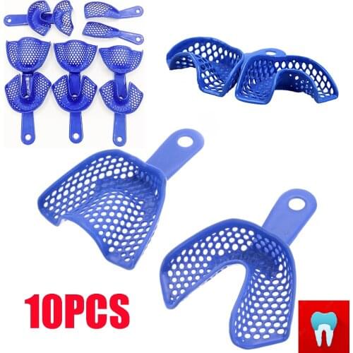 10pcs Dental Impressions Tray Plastic-Steel Teeth Holders Dentistry Instrument Oral Hygiene Dentist Materials Dental Trays Tools