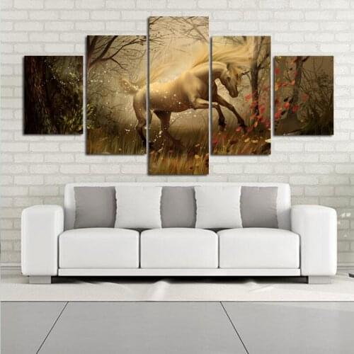 5PCS/Set NO Frame Unicorn Angel with Wings Poster Painting Picture Art For Living Room Modern Home Decoration