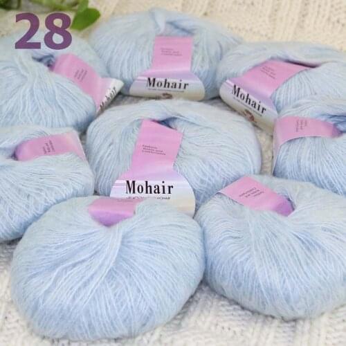 Sale New 8BallsX25g Luxury Soft Mohair Warm Wrap Shawl Hand Knit Crochet Yarn Duck Egg 291-28-8