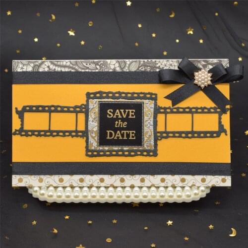 Retro Film Square Cutting Dies Card Background Frame Metal Stencil for DIY Scrapbooking Craft Paper Embossing Dies