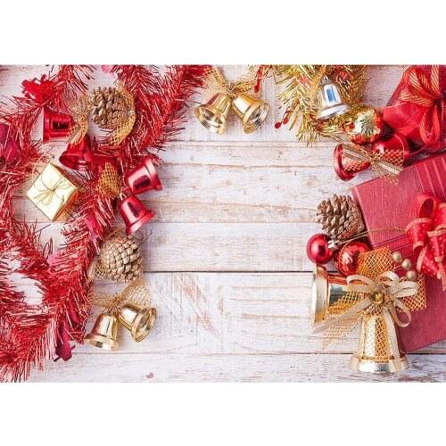 Christmas Decors Wooden Board Photographic Background Computer Printed Backdrop for Children Baby Shower Photobooth Fond Photo