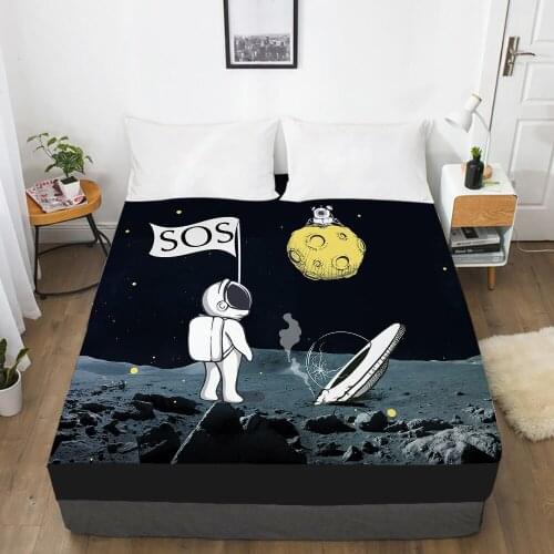 Cartoon Childrens Elastic fitted sheet bed sheet With An Elastic Band Mattress Cover Bed cover for kids baby Space SOS