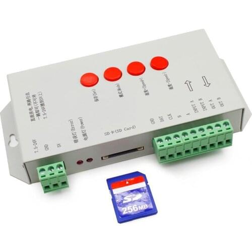 T1000S T-1000S SD card for WS2801 WS2811 LPD6803 led pixel controller RGB full color DC5V-24V RGB play video SPI