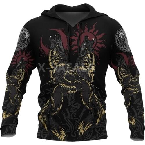 VIKINGS - THE WOLVES SKOLL HATI Print Spring Autumn Hoodie Man Women Harajuku Outwear Zipper Pullover Sweatshirt Casual Unisex-1