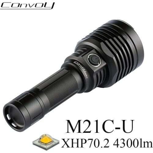 High Powerful Flashlight Convoy M21C-U XHP70.2 Lanterna Led 4300lm Linterna Flash Light Torch 21700 Hunting Camping Work Lantern