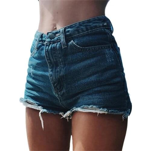2021 Summer Women Jeans Shorts Fashion High Waist Solid Color Skin-friendly Sexy Female Ripped Streetwear Hot Shorts Party