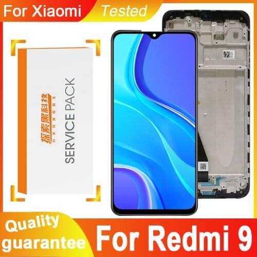 100% Tested 6.53'' Display Replacement With Frame For Xiaomi Redmi 9 LCD Touch Screen Digitizer Assembly For Redmi9 LCD Display