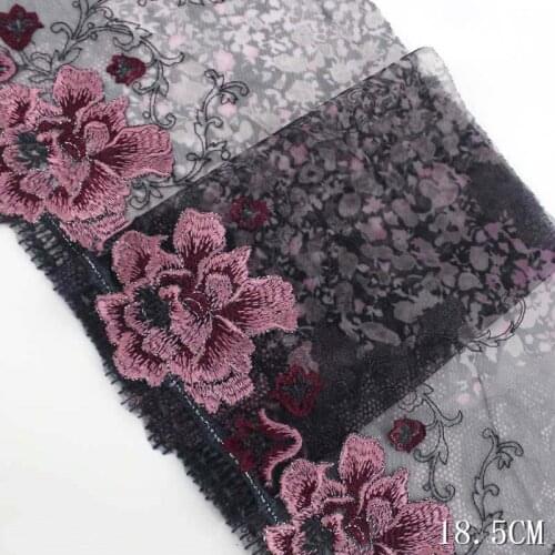 2Yards Big Flowers Lace Fabric DIY Crafts Sewing Decoration Accessories Embroidered Lace Trim for Bra Underwear Lingerie