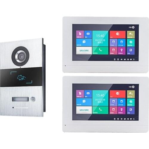 2020 New Arrival Home Security Audio Intercom Video Door Phone,Digital TCP/IP 7 Inch Video Doorbell for Villa 2monitor+1camera