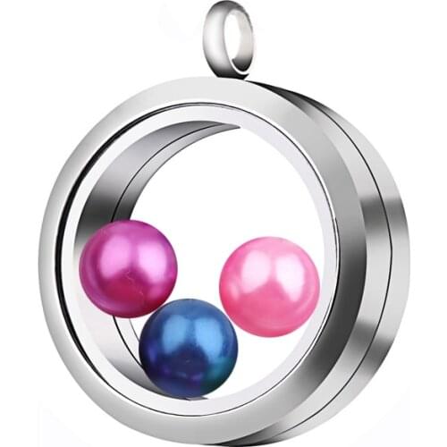 5Pcs 316L Stainless Steel Glass Picture Twist Living Memory Floating Locket Pendant Women Men Party Gift Necklaces Jewelry