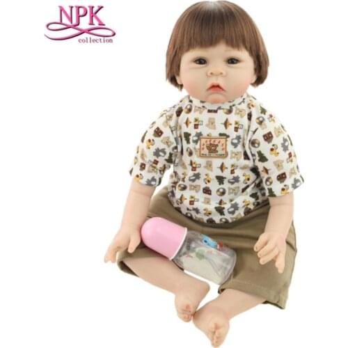 50cm New Design Silicone Reborn Baby Dolls Dressed Doll,Silicon Dolls Reborn Babies Cloth Body with Hat Newborn Toy for Children