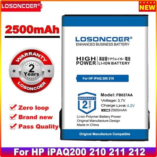 LOSONCOER 2500Ah Battery for HP IPAQ 200 210 211 212 214 216 410814-001 419306-001 451405-001 459723-001 FB037AA Batteries