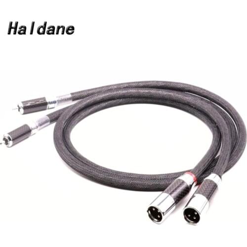 Haldane Pair HIFI SQ-88B 2RCA to 2 XLR Audio Cable Mplifier DVD Player XLR Balanced Interconnect Cable with Carbon Fiber Plug