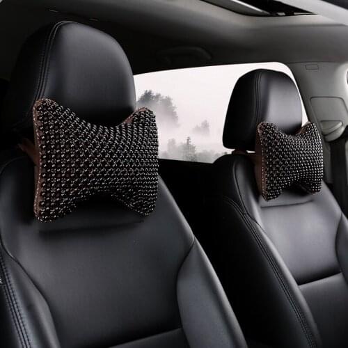 Easy Install/Clean Arrival Car Neck Pillows Wooden Beads Single Headrest Universal Filled Fiber Universal Car Pillow X20