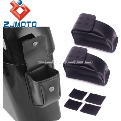 Pair Black Motorcycle Storage Bags Leather Side Saddlebags Tool Boxes Pocket for Honda Goldwing GL1833 GL1800 Tour UTV Truck Car