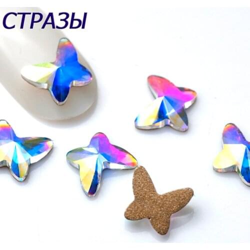 Color Crystal and AB Crystal AB Flatback Nail Art Rhinestones 3D Glass Strass Diamond Studs Gems Nails Decoration Jewelry Tools