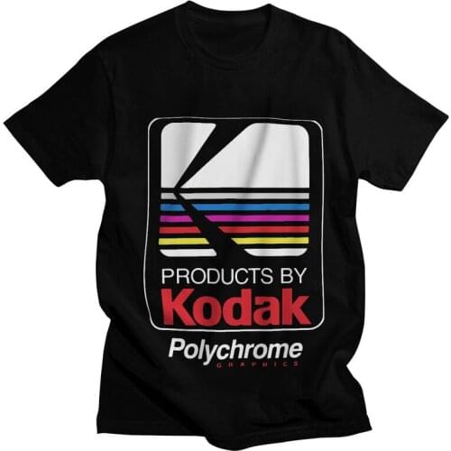 Streetwear Kodak Logo T-Shirt Men Fashion T Shirt Short Sleeve Polychrome Photographer Photography Tshirts Cotton Tee Top