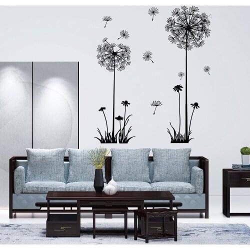 Engraved Vinyl Mural Decal Home Decoration 50*70cm Dandelion Wall Sticker 1 piece for Bedroom Living Room Sitting Room