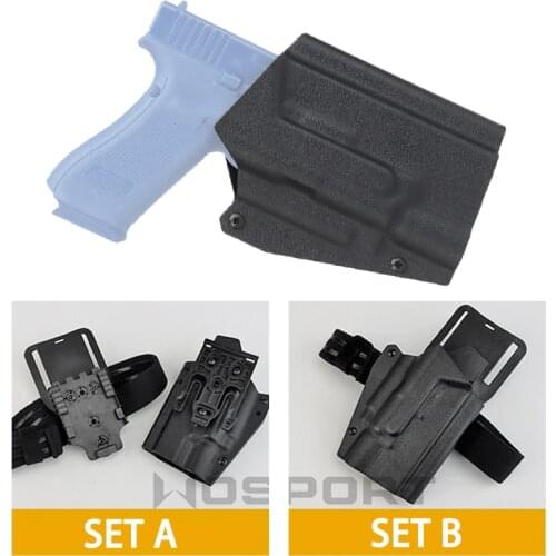 Thigh Drop Leg Kydex holster Glock 17 19 19x 45 Belt Clip Holster With Mounting X400 Flashlight Gun Holster Airsoft Accessories