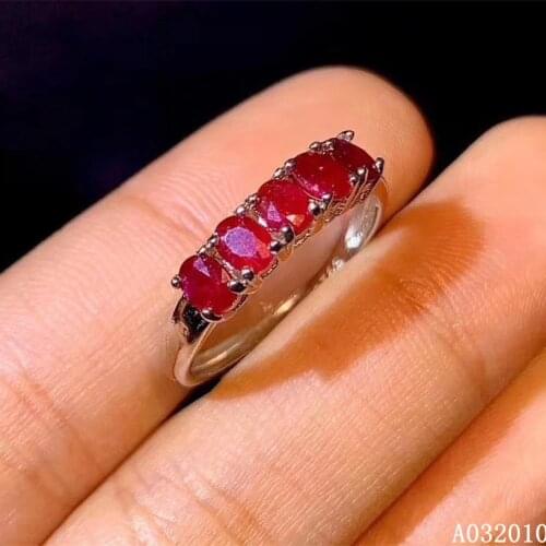 KJJEAXCMY fine jewelry 925 sterling silver inlaid natural ruby ring fashion girls ring support test