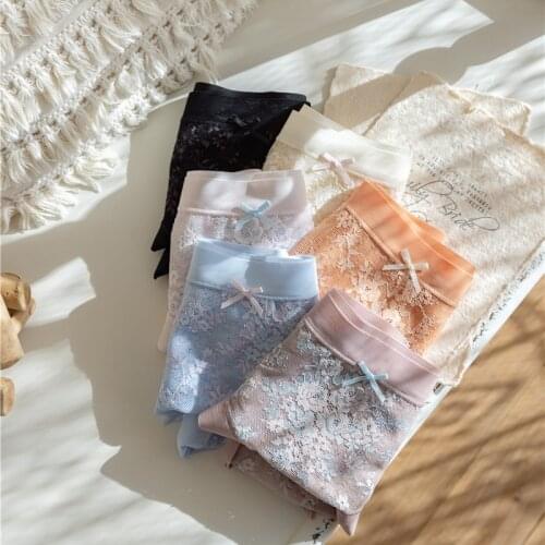 Beauty Flower Seamless Panties women Summer sexy lace Hollow out Mid-rise briefs lingerie women Panties N699