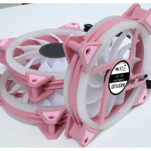 Pink 12cm RGB Fan 12V 6pin 12025 120mm Silent Cooling For Computer Cases CPU Coolers And Radiators Ultra Quiet