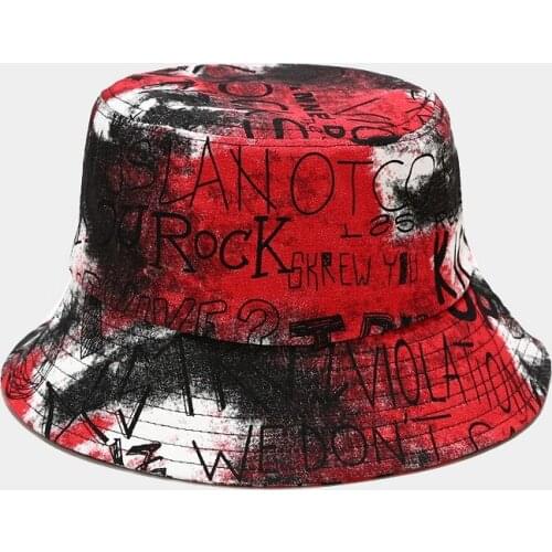 Summer Bucket Hat for Men Women Tie Dye Graffiti Fashion Casual Outdoor Street Sun Hat Foldable Girl Beach Fisherman Hats Panama