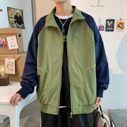 Fashion jacket mens spring and autumn new Korean version of the casual jacket with loose jacket fashion sports baseball suit