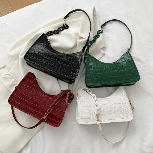 Fashion Stone Pattern Handbags MINI PU Leather Shoulder Bags For Women 2021 Chain Design Luxury Hand Bag Female Street Shopping
