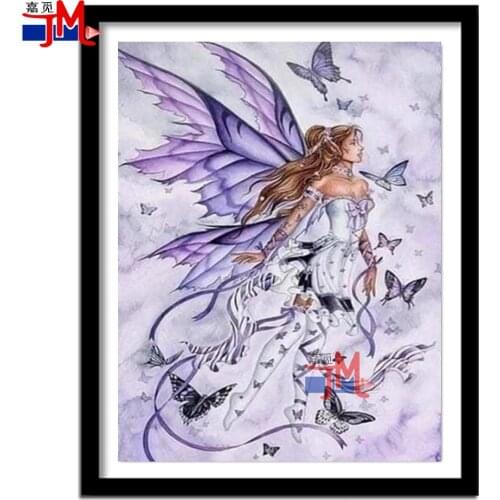 Butterfly Fairy Diamond Painting Set Full Square Round 5D Diy Diamond Embroidery Rhinestone Mosaic Cartoon Puzzle Wall Stickers