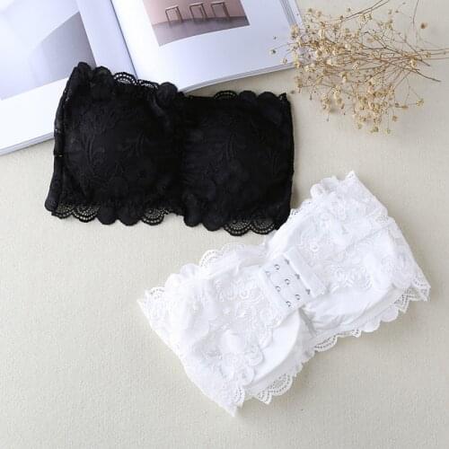 Young Girls Underwear New Arrived Girl Lace Strapless Bra Solid Everyday students Vest teenagers Brassiere 2pc/lot