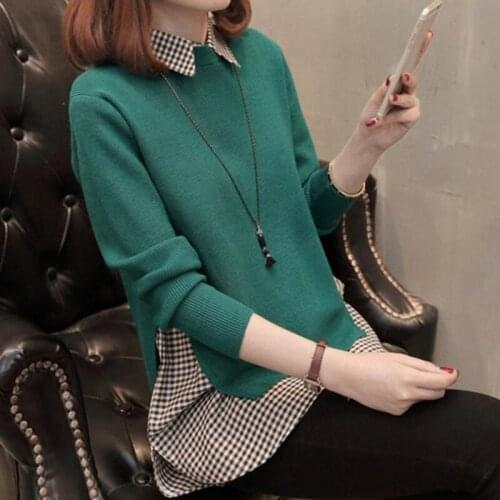 2020 Spring New Sweater Womens Two-piece Loose Korean Sweater Shirt Suit Jacket Sweater Long Sleeve + Sleeveless Shirt