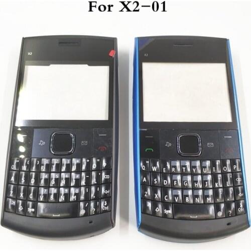 Original Battery Back Cover For Nokia x2-01 x201 Full Housing Cover Door Frame + Battery Back cover+English Keypad