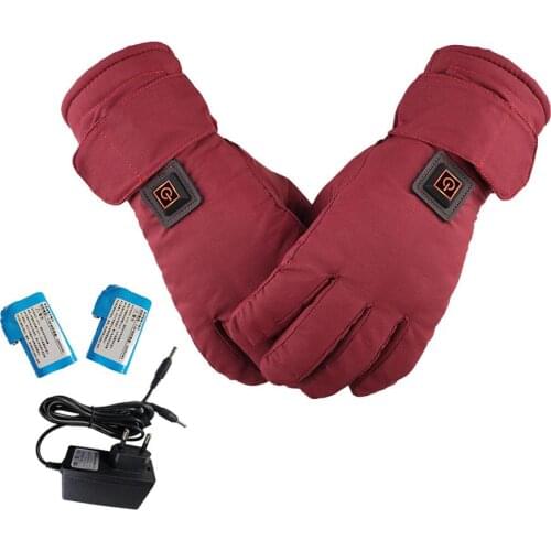 NEW Touch Screen Electric Heated Gloves Waterproof Rechargeable 7.4V 2600MA Battery Powered Motorcycle Electrocar Heating Gloves