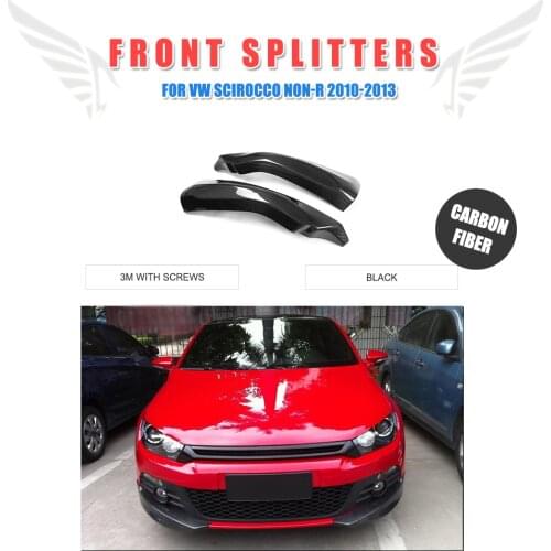Carbon Fiber Auto Front Bumper Lip Splitters Aprons for Volkswagen VW Scirocco Non R 2010 - 2013 2PCS/Set Car Tuning Parts